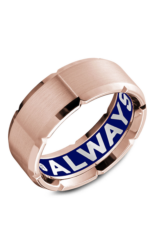 14K Rose Gold Gents Round Wedding Band
