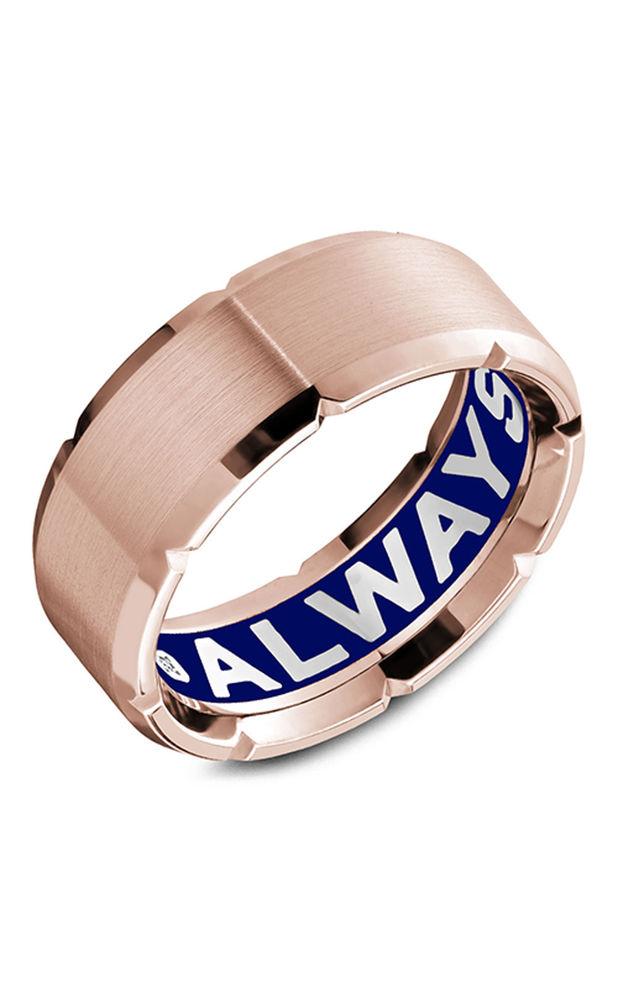18K Rose Gold Gents Round Wedding Band
