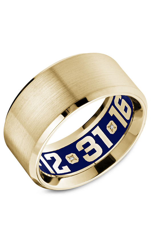 14K Yellow Gold Gents Round Wedding Band