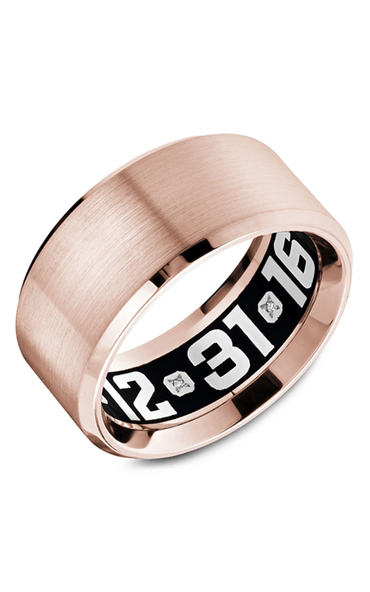 18K Rose Gold Gents Round Wedding Band