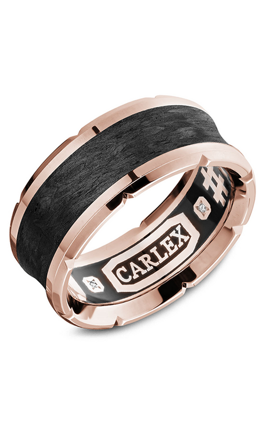 14K Rose Gold Gents Round Wedding Band
