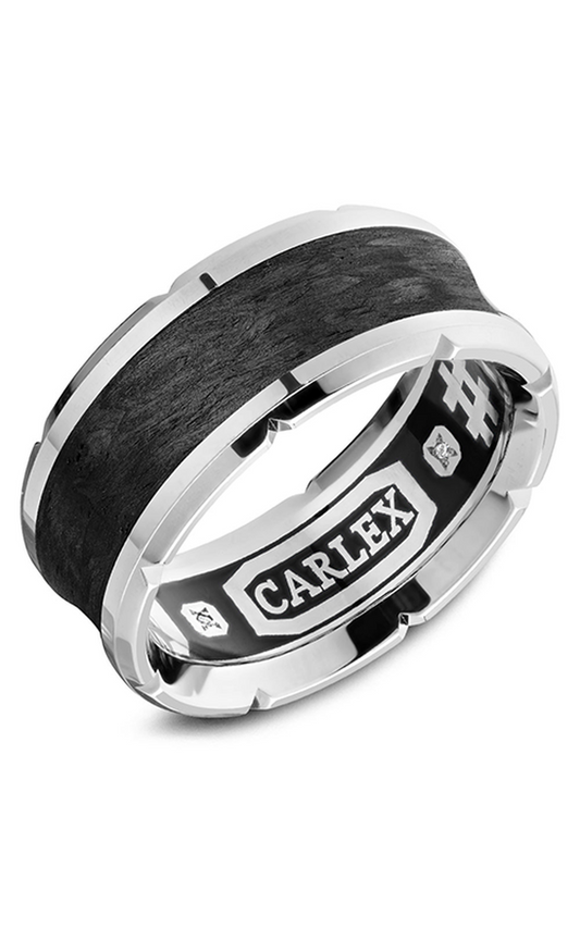 14K White Gold Gents Round Wedding Band