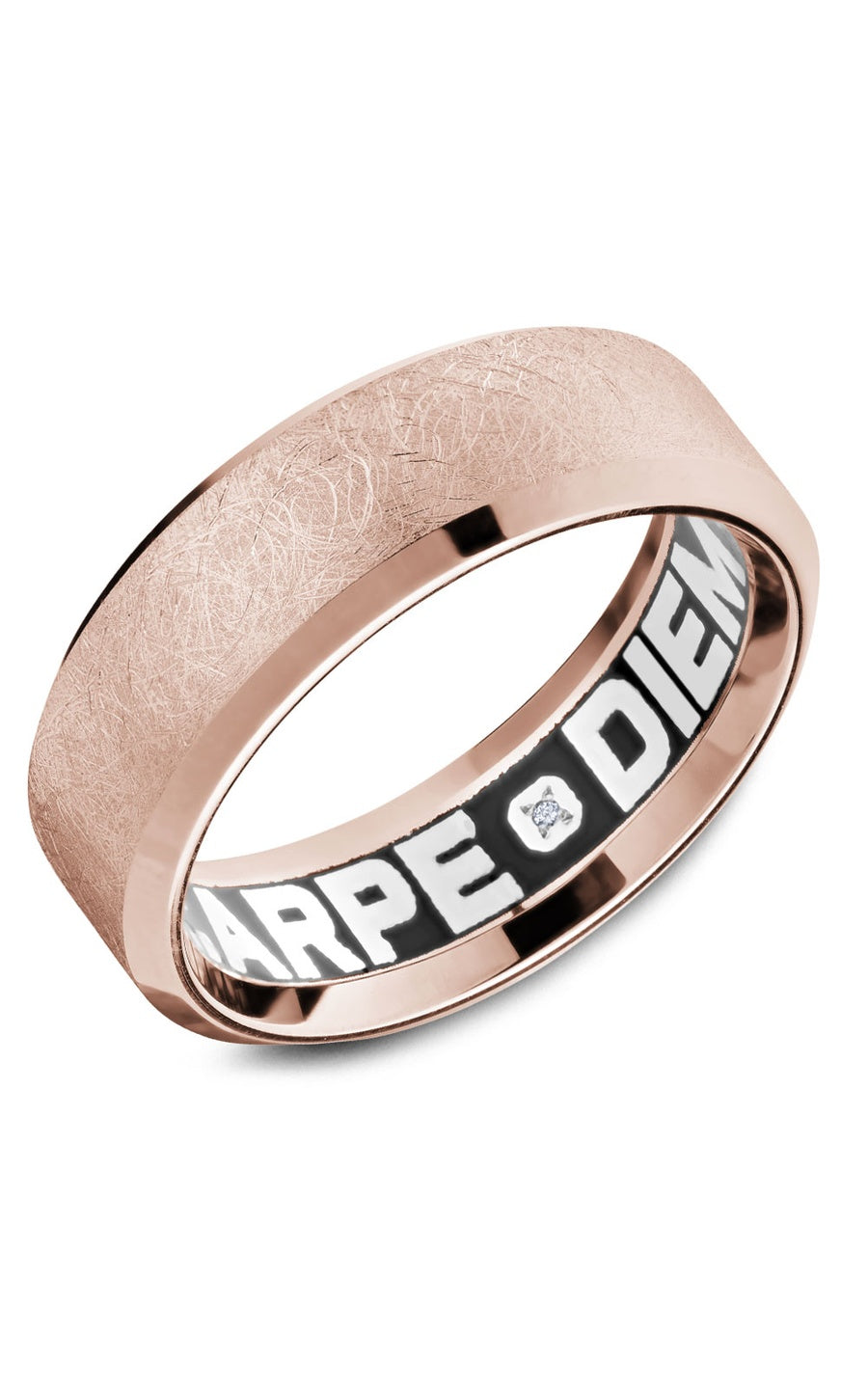 18K White Gold Gents Round Diamond Wedding Band