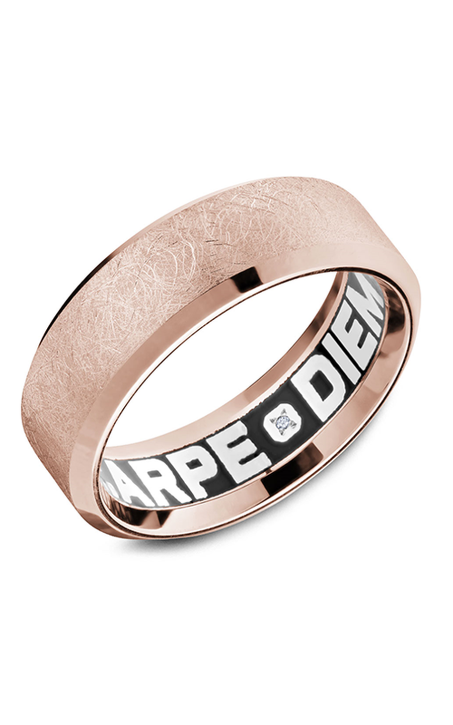 14K Rose Gold Gents Round Wedding Band
