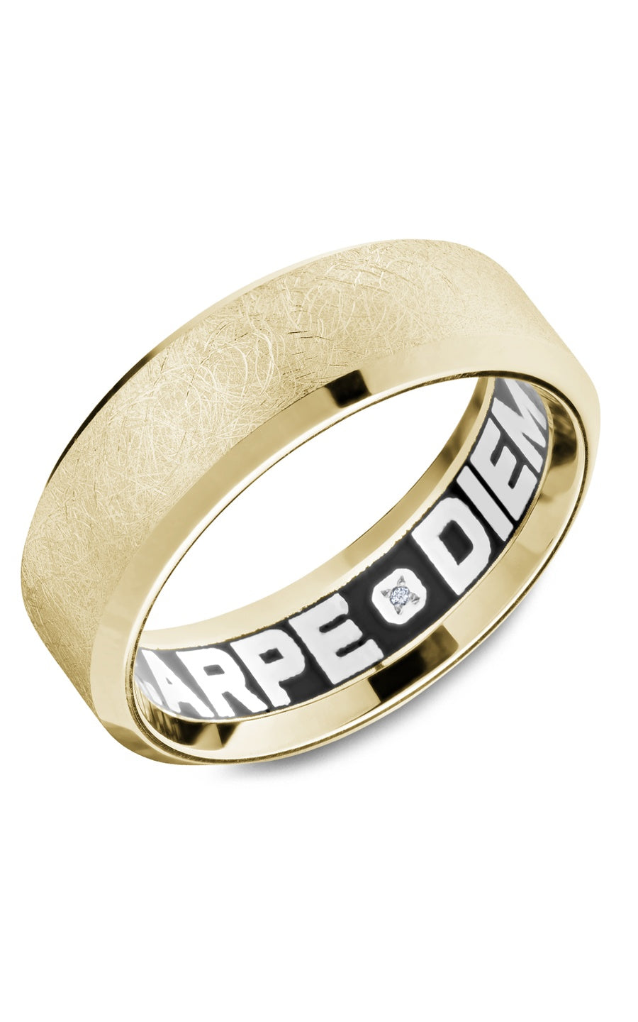 18K White Gold Gents Round Diamond Wedding Band