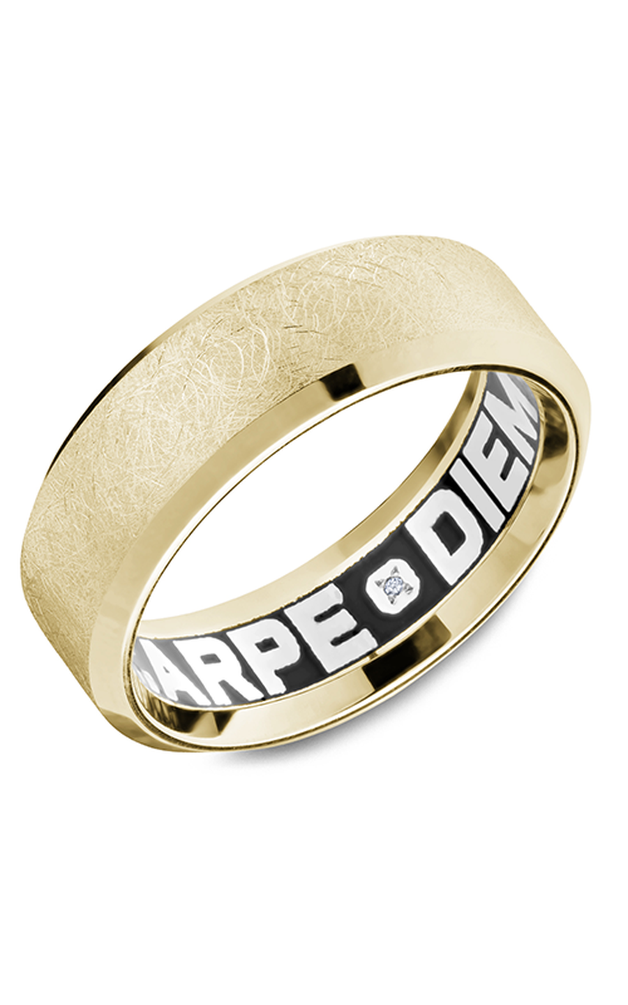 14K Yellow Gold Gents Round Wedding Band