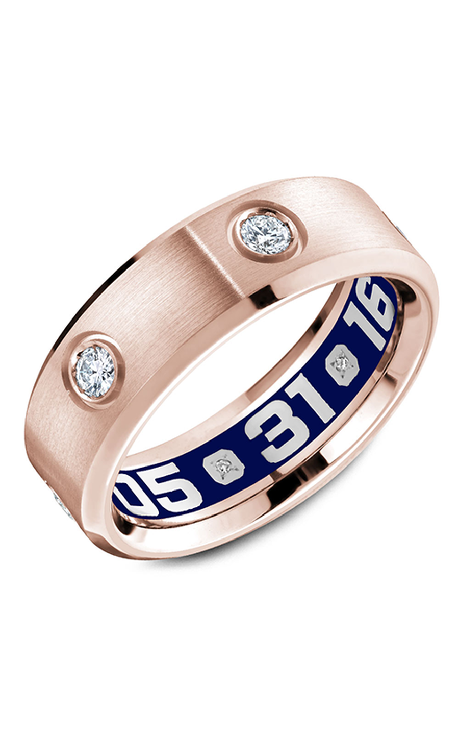 18K Rose Gold Gents Round Wedding Band