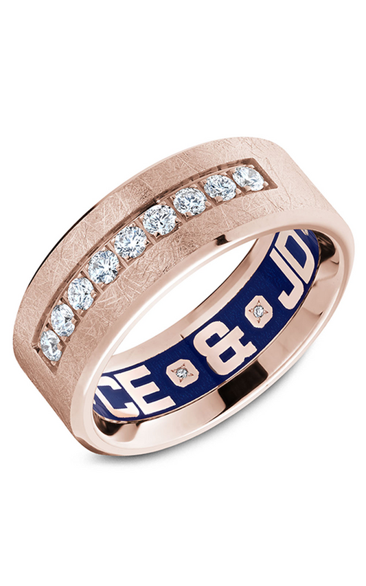 14K Rose Gold Gents Round Wedding Band