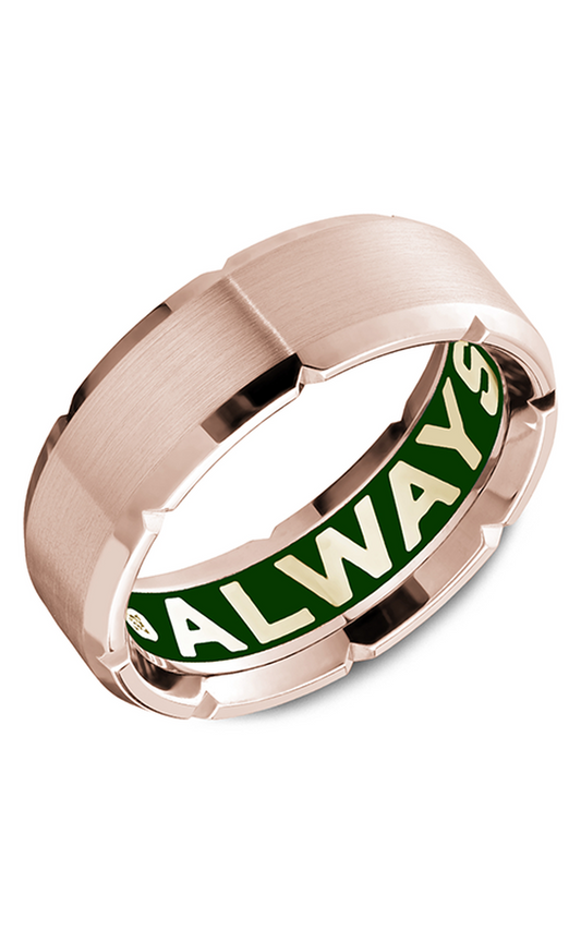 18K Rose Gold Gents Round Wedding Band