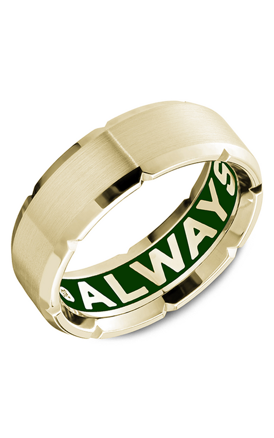 14K Yellow Gold Gents Round Wedding Band