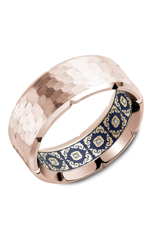 18K White Gold Gents Round Diamond Wedding Band
