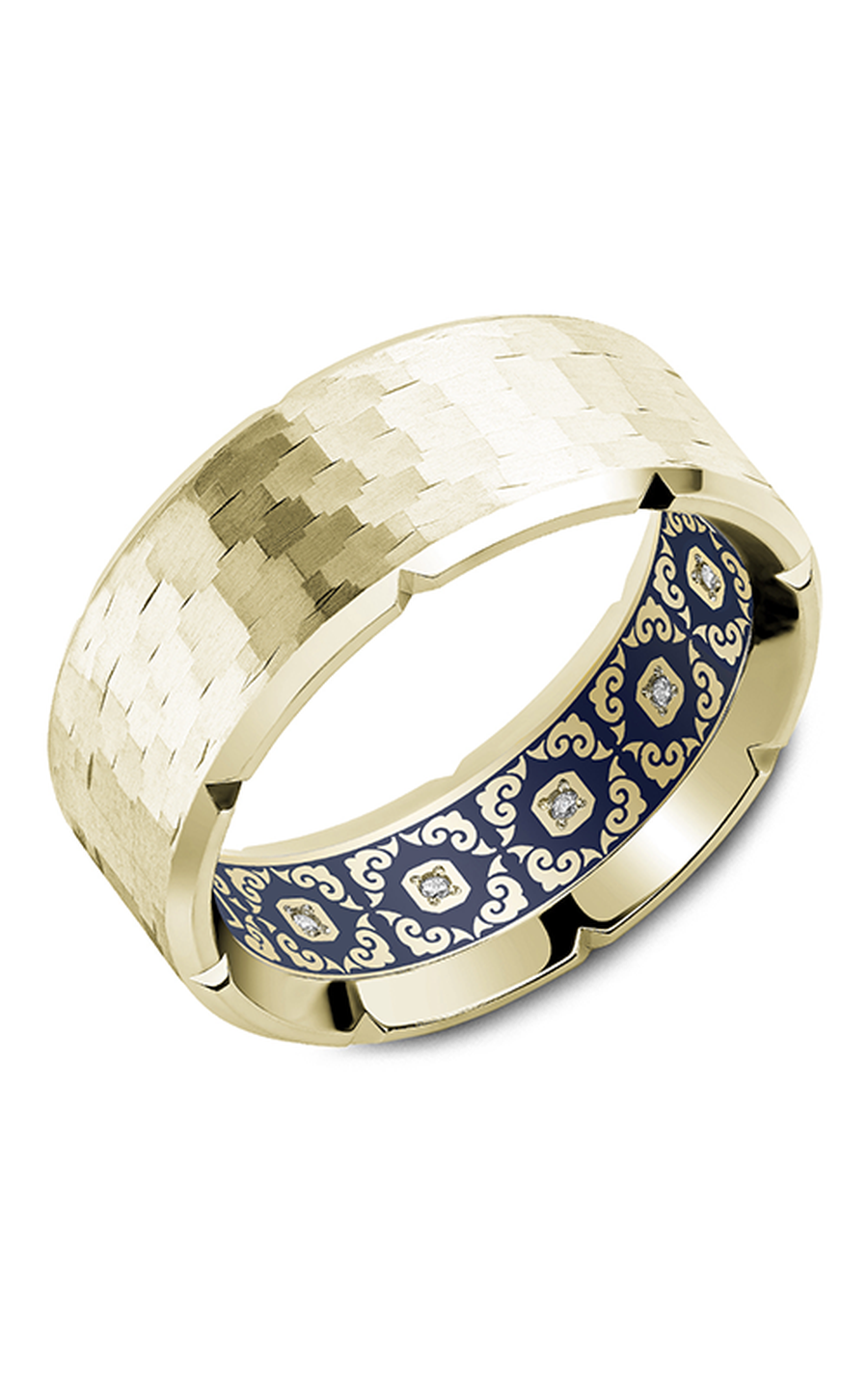 14K Yellow Gold Gents Round Wedding Band