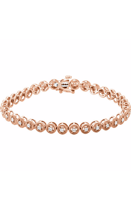 Stuller Diamond Bracelet 69492, 114K Rose Gold, 1.00 ct