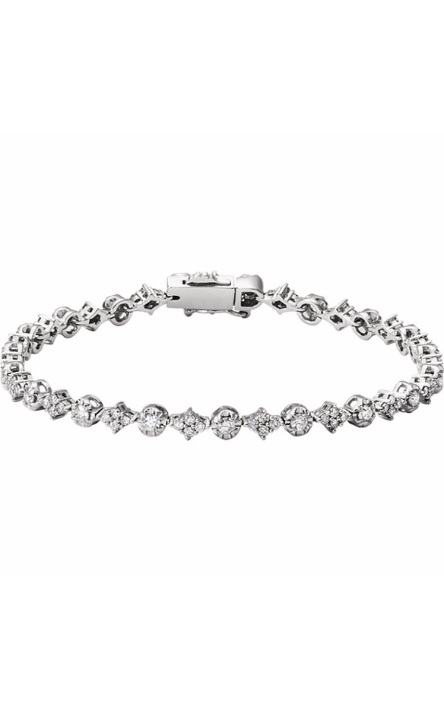 14K White Gold Diamond Bracelet