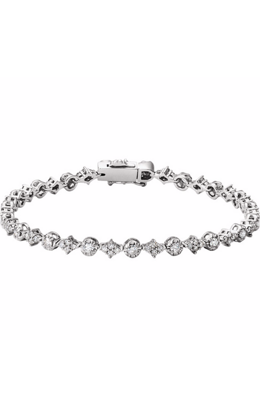 14K White Gold Diamond Bracelet