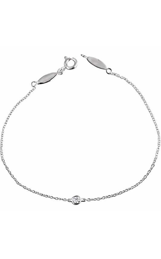Stuller Diamond Bracelet 651576, 14K White Gold, 0.08 ct