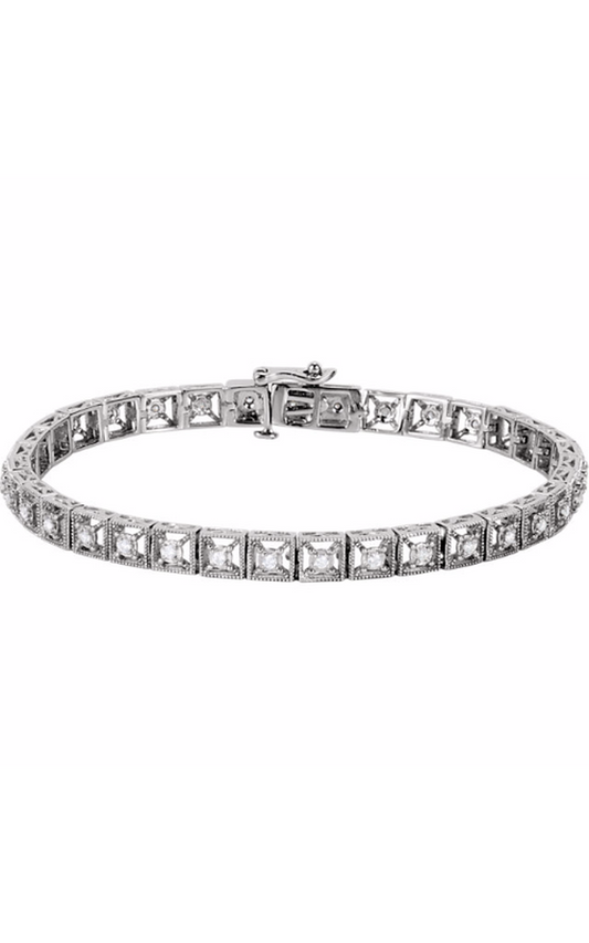 14K White Gold Diamond Bracelet