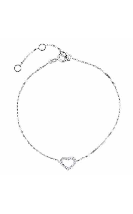 Stuller Diamond Bracelet 68636, 14K White Gold, 0.06 ct