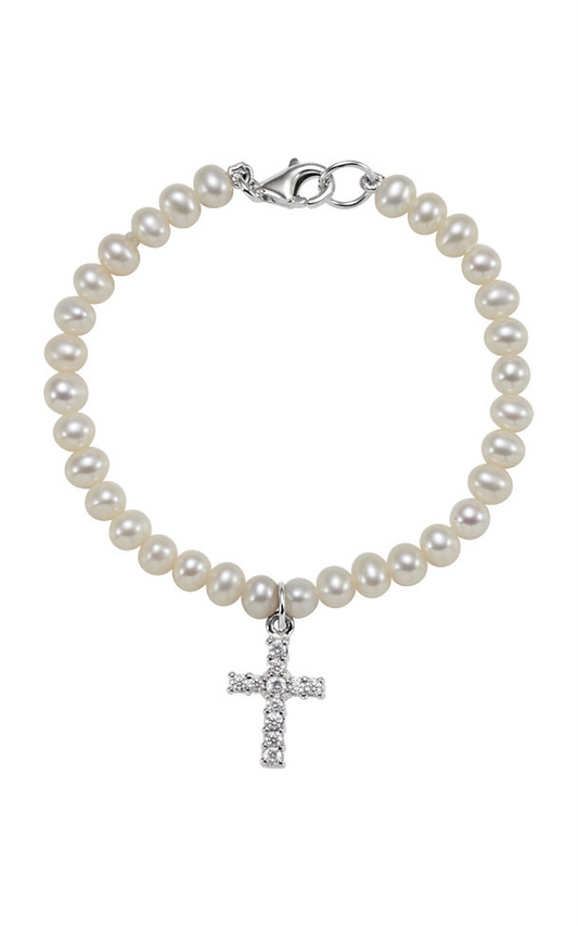 Stuller Pearl Bracelet 651645, Sterling Silver (925)