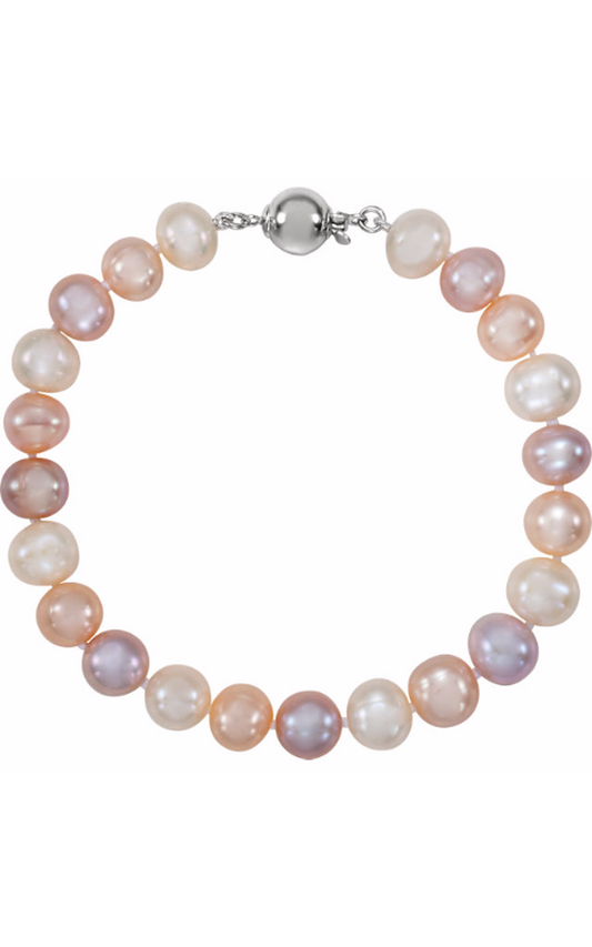 Stuller Pearl Bracelet 67630, Sterling Silver (925)