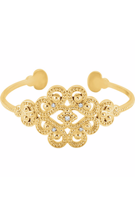 Stuller Metal Bracelets BRC744, 14K Yellow Gold, 0.17 ct