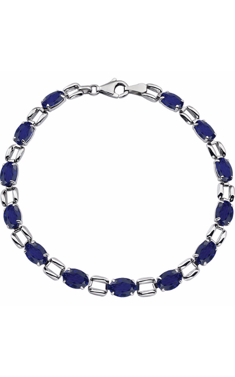 14K White Gold Gemstone Bracelet