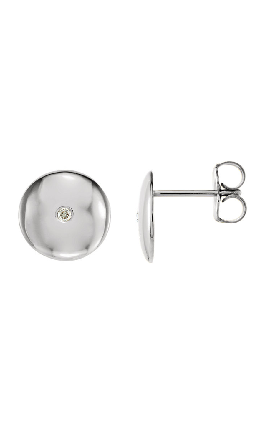14K White Gold Diamond and Stud Earring