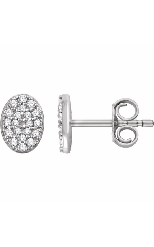 14K White 1/6 CTW Natural Diamond Cluster Earrings