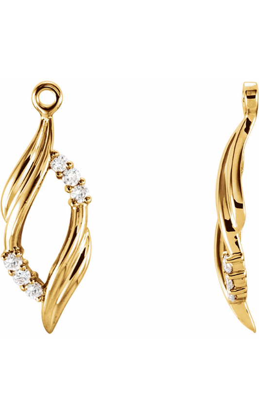 14K Yellow 1/6 CTW Diamond Earring Jackets