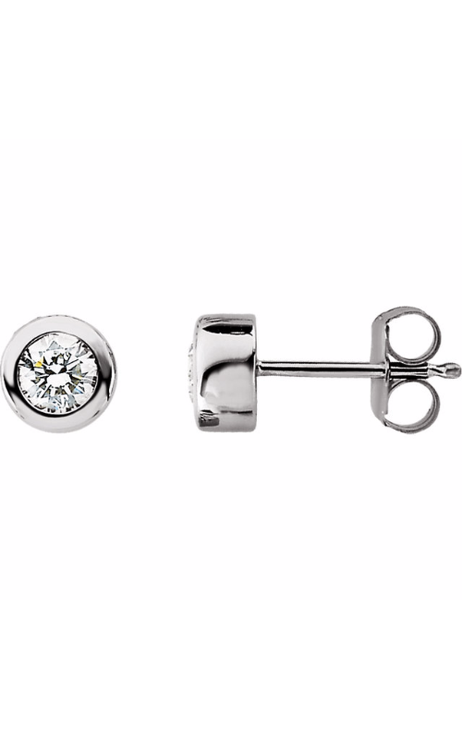14K White Gold Diamond and Stud Earring