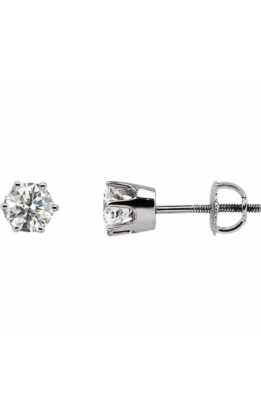 14K White Gold Diamond and Stud Earring