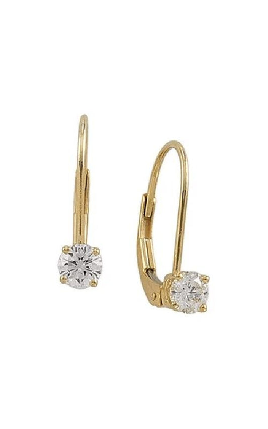 14K Yellow 1/2 CT Natural Diamond Earrings