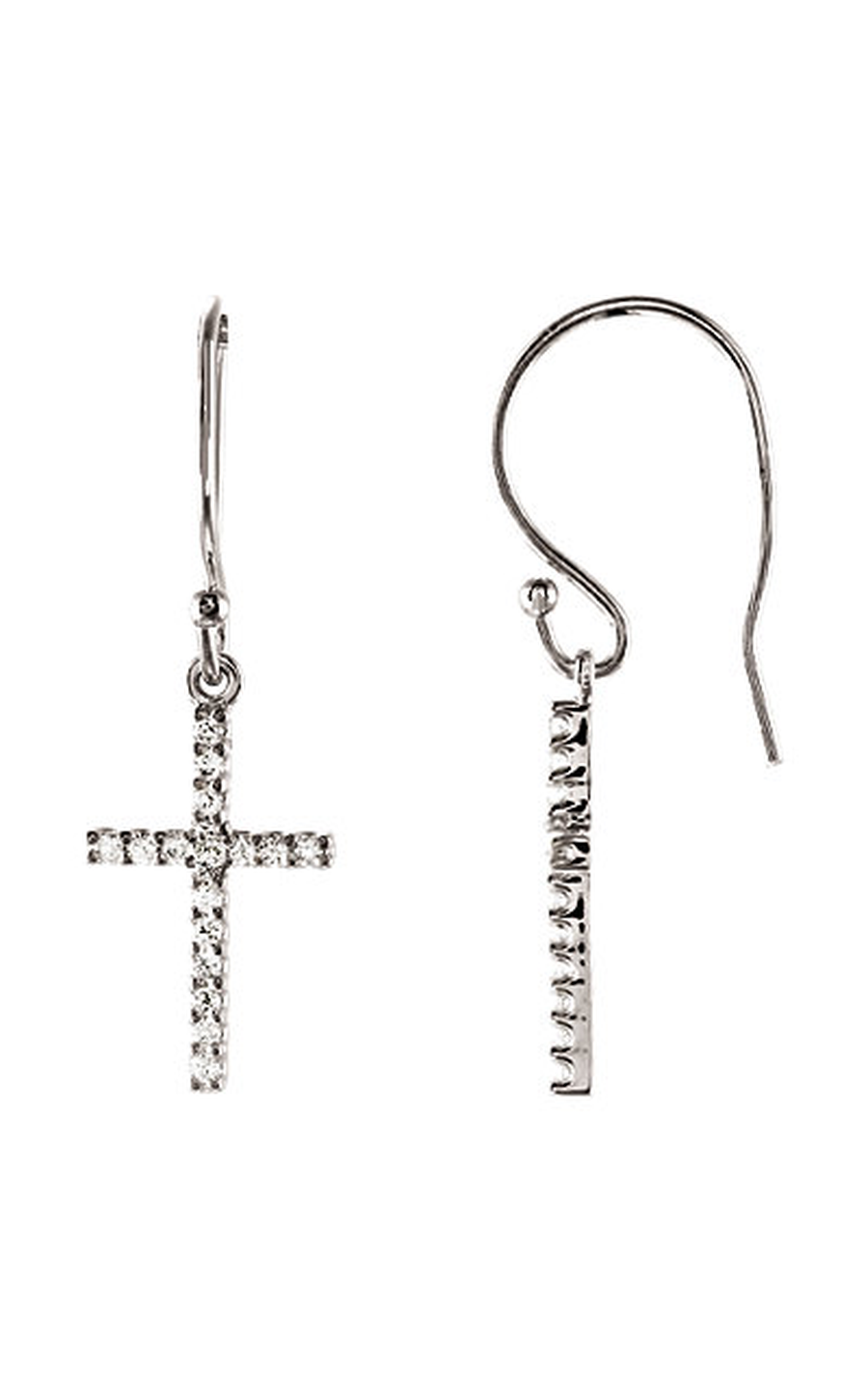 14K White Gold Diamond and Drop Earring