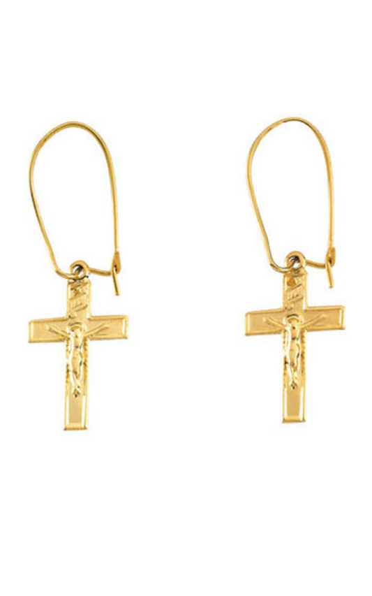 14K Yellow Gold Religious and Symbolic Earrings