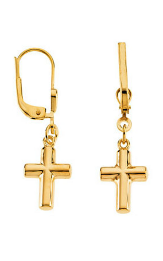 14K Yellow Gold Religious and Symbolic Earrings