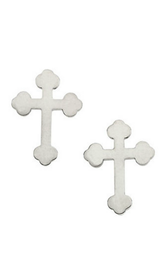 14K White Gold Religious and Symbolic Earrings