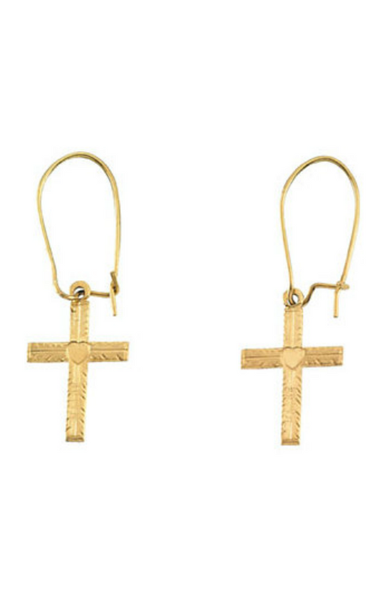 14K Yellow Gold Religious and Symbolic Earrings