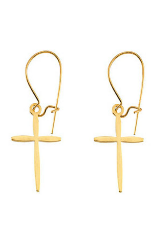 14K Yellow Gold Religious and Symbolic Earrings