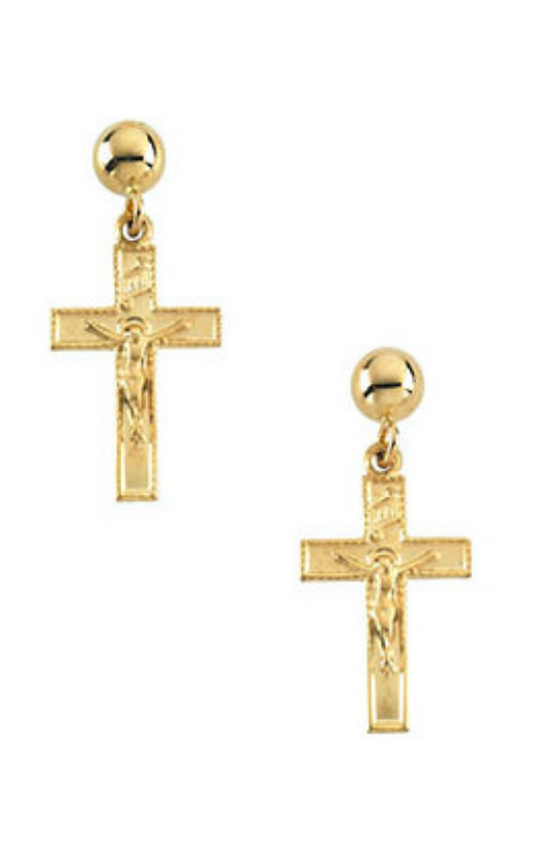 14K Yellow Gold Religious and Symbolic Earrings