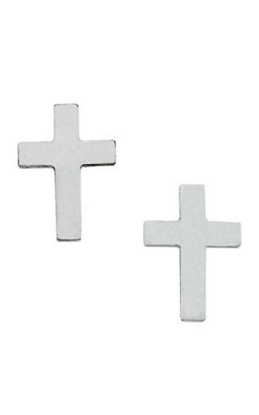 14K White Gold Metal and Stud Earring