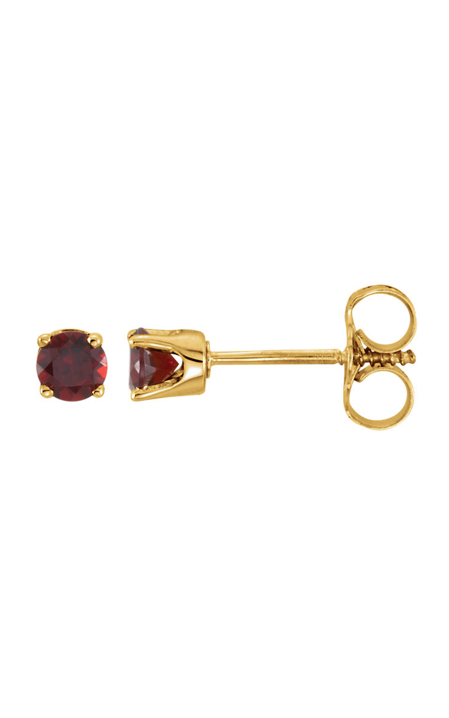 14K Yellow Gold Gemstone and Stud Earring