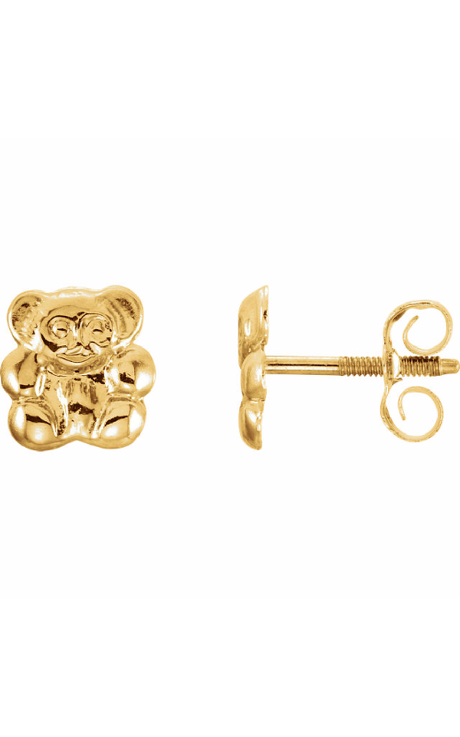 14K Yellow Gold Metal and Stud Earring