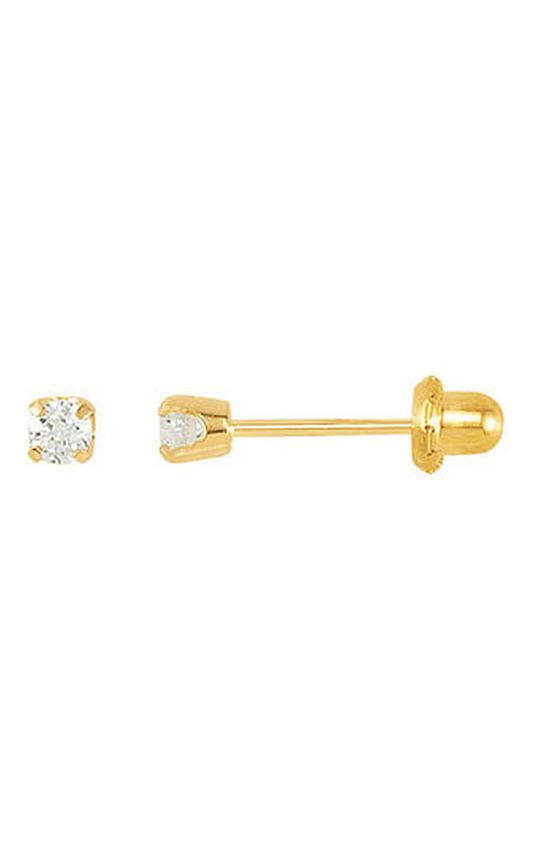 14K Yellow Gold Gemstone and Stud Earring