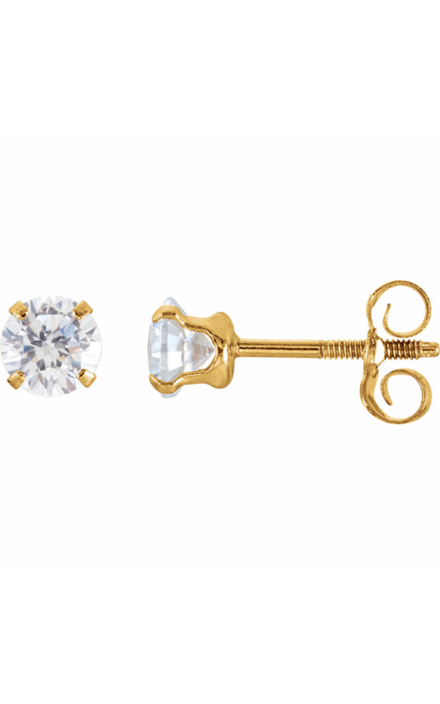 14K Yellow Gold Gemstone and Stud Earring