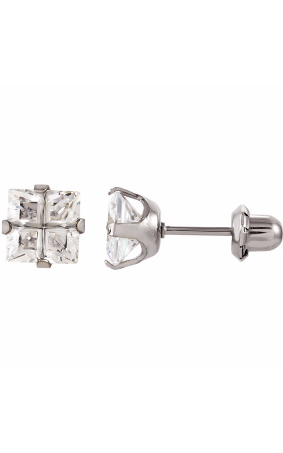 Stainless Steel Gemstone and Stud Earring