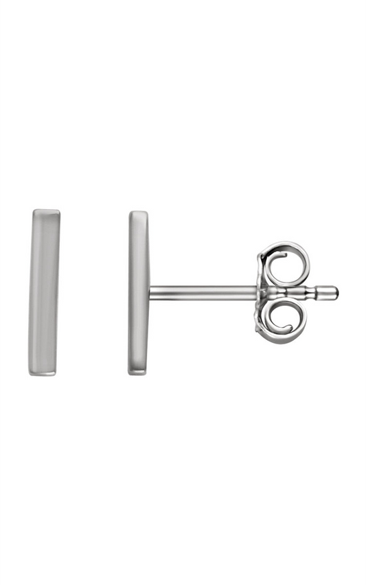 14K White Vertical Bar Earrings