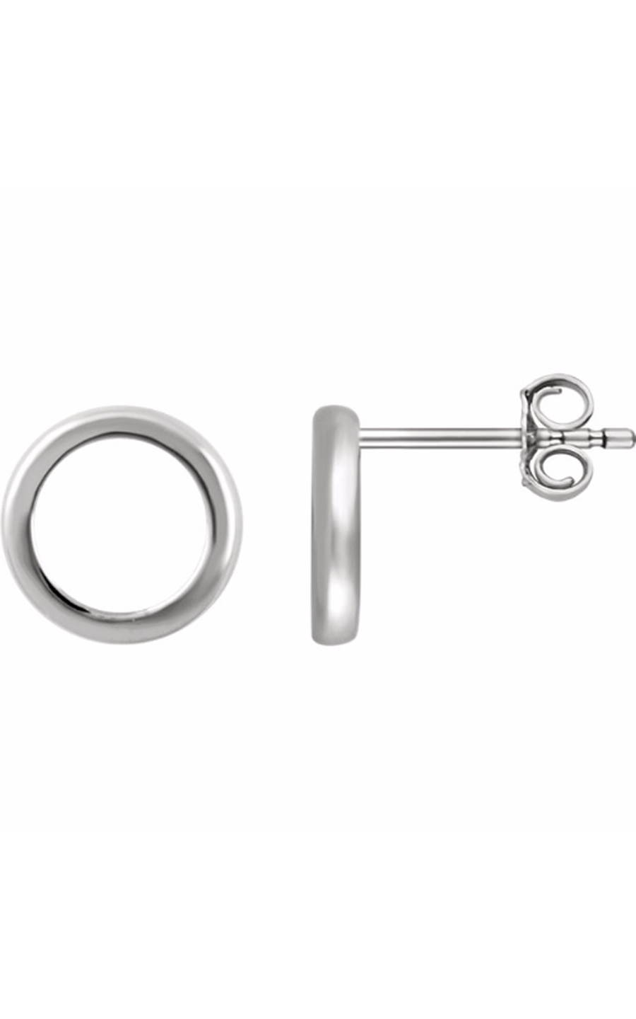 14K White Circle Earrings