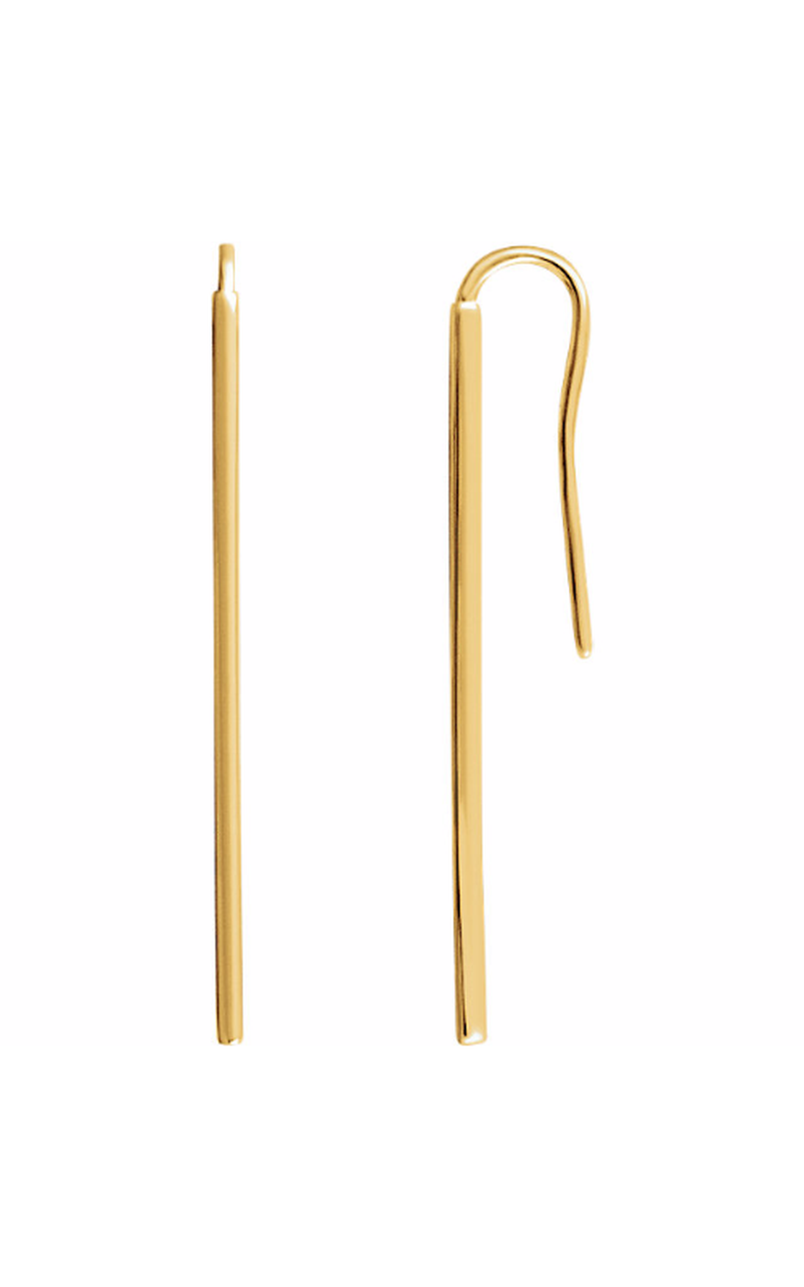 14K Yellow Gold Metal and Drop Earring