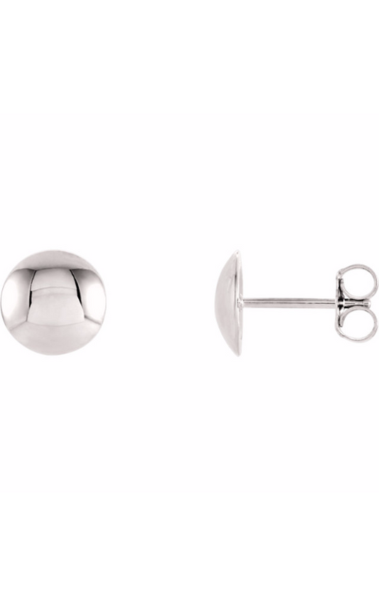 14K White Circle Earrings