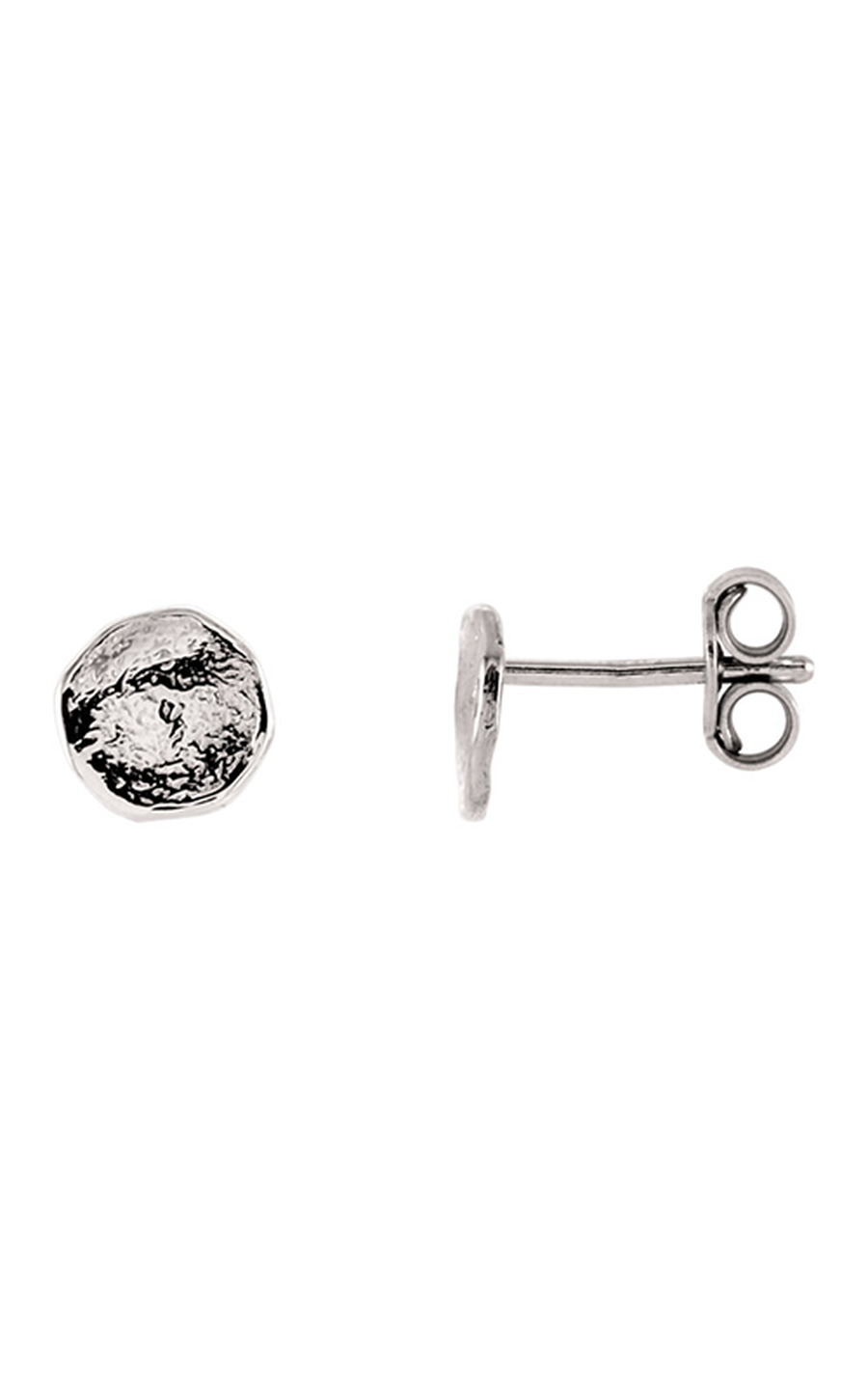 14K White Gold Metal and Stud Earring